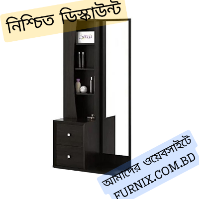 Picture of RK Stylish Black Dressing Table with Storage Cabinet and Drawers