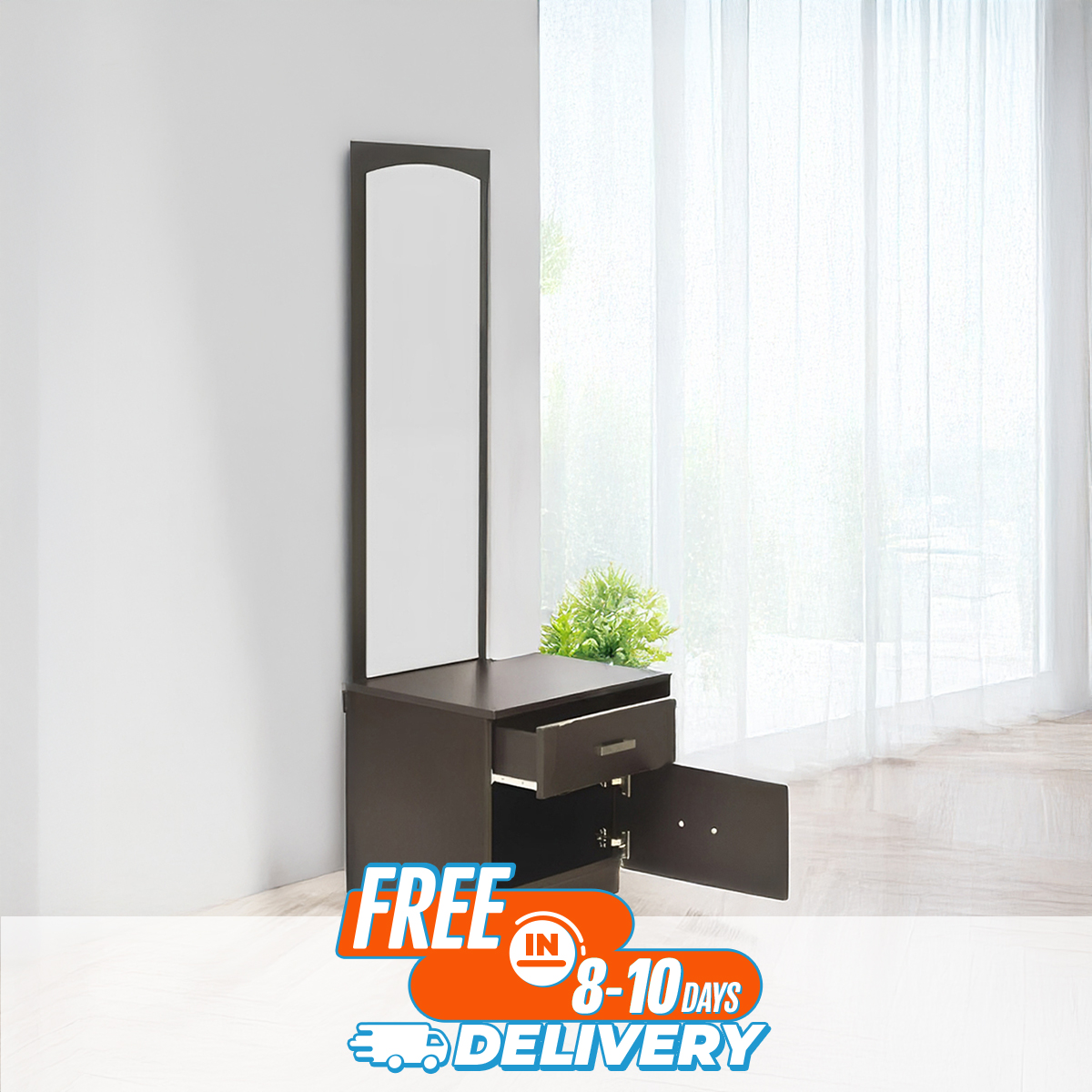 Picture of RK Modern Black Dressing Table for Small Space 14*18*67 inches