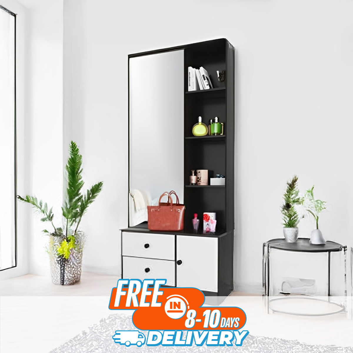 Picture of New Melamine Board Black Dressing Table With Drawers by RK Furnitures