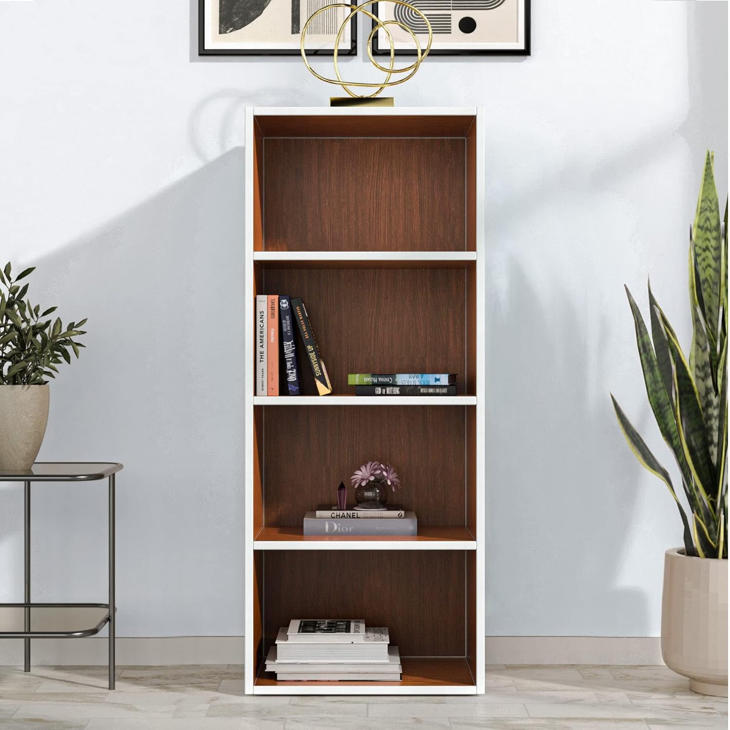 Picture of RK 4 Tier Book Shelf Storage Cabinet for Bedroom or Storage Cabinet Living Room 48X16 inches