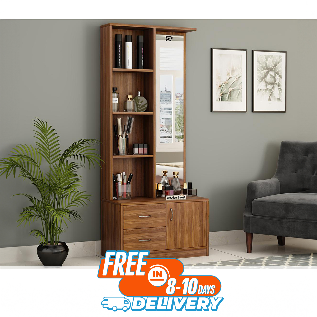 Picture of RK Modern and Trend Dressing Table with Shelves and Drawers - Furniture & Decor