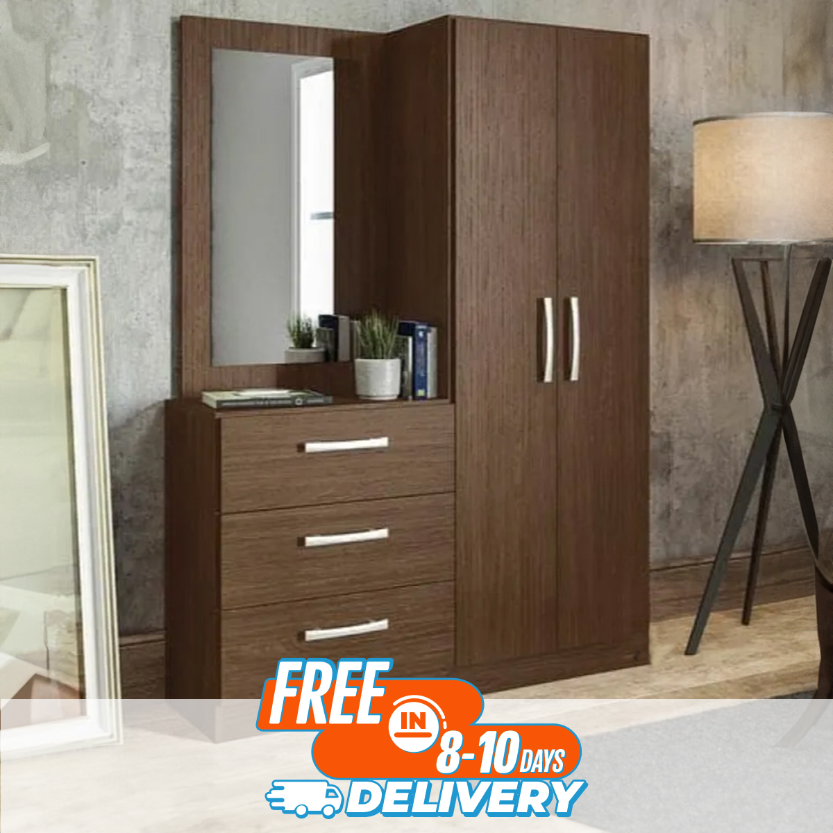 Picture of RK  Stylish Almirah with Dressing Table Vanity Dresser and Cupboard - Vintage Choice - To Experience Greatness