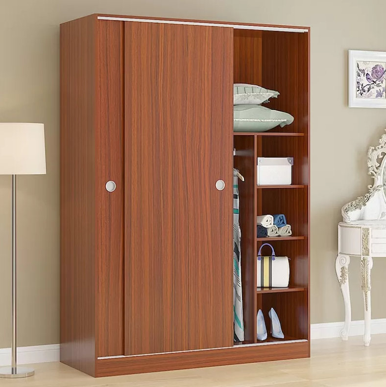 Picture of RK Engineered Wood Wardrobe With 2 Sliding Doors With Mirror & Shelves For Bedroom