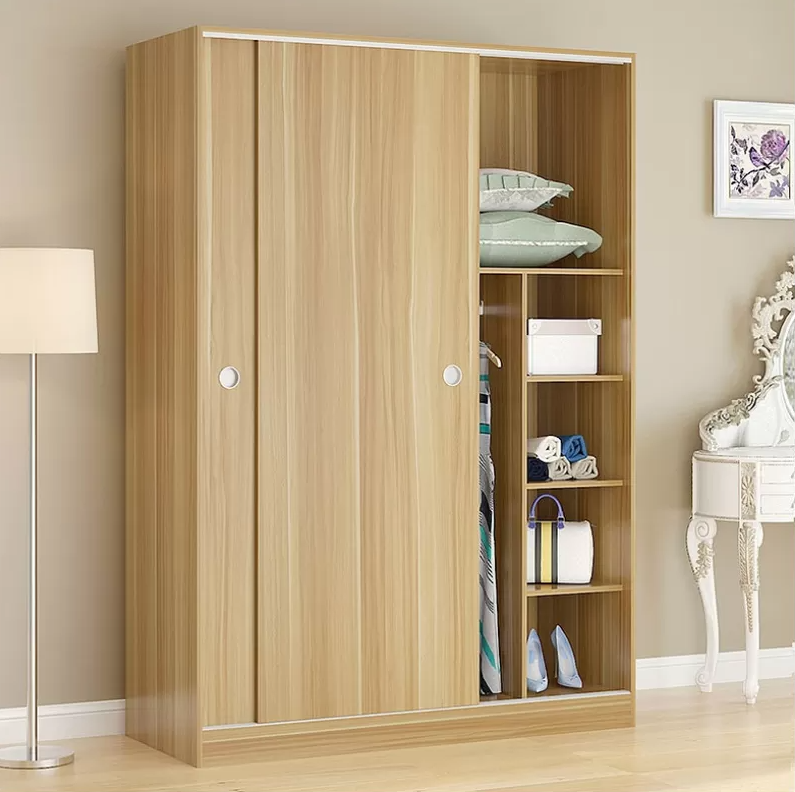 Picture of RK Engineered Wood Wardrobe With 2 Sliding Doors With Mirror & Shelves For Bedroom