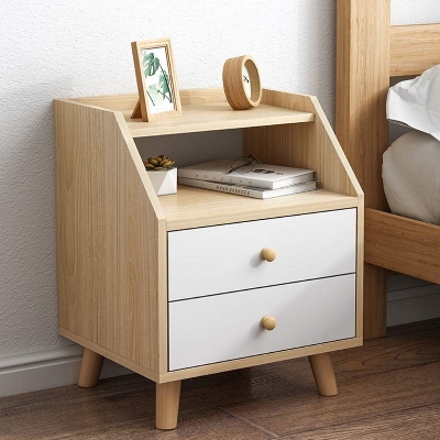 Picture of RK MDF M15 2 Drawers Exclusive Bed Side Table  BedSide Table, Site Table, End Table, Night Table, Night Stand Table With Drawers