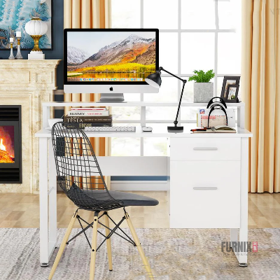 Picture of 48-Inch Computer Desk with 2 Large Drawers Workstation – Modern Writing & Study Desk for Home Office or Bedroom – Simple PC Desk for Students