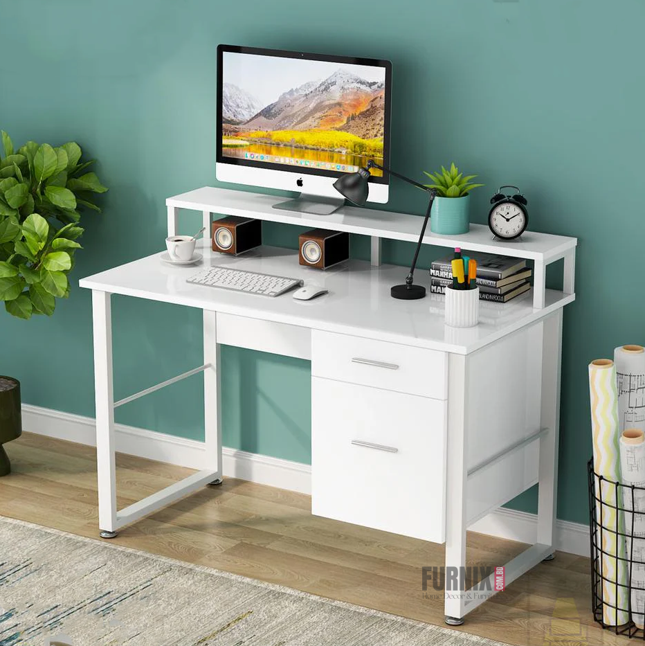 Picture of 48-Inch Computer Desk with 2 Large Drawers Workstation – Modern Writing & Study Desk for Home Office or Bedroom – Simple PC Desk for Students