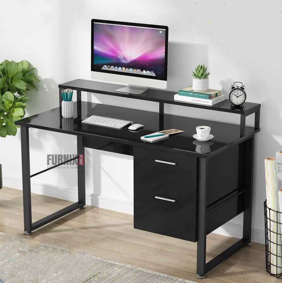 Picture of 48-Inch Computer Desk with 2 Large Drawers Workstation – Modern Writing & Study Desk for Home Office or Bedroom – Simple PC Desk for Students