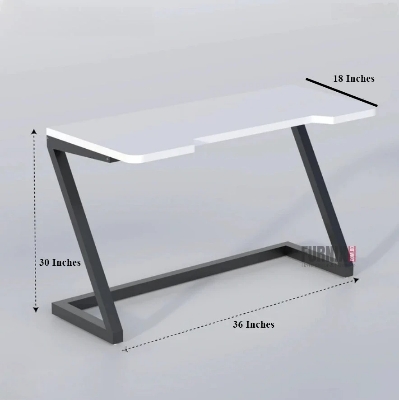 Picture of H30L36D18 Inches Modern Computer Desk for Small Spaces – Sturdy Home Office, Gaming, and Study Desk – White Laptop & Writing Table