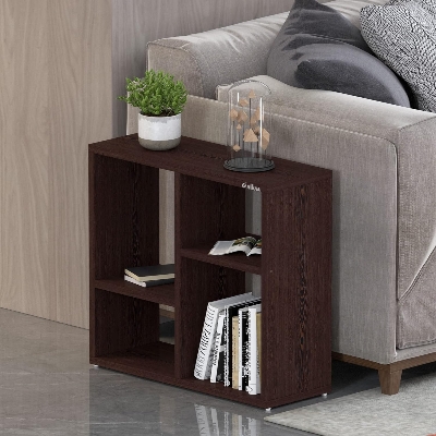 Picture of RK Engineered Wood Bed Side Table/Sofa Side Table/End Table/Books Storage Organizer/Corner Table/Book Shelf/ Corner Stand for Living Room, Walnut Finish -24*20 inch