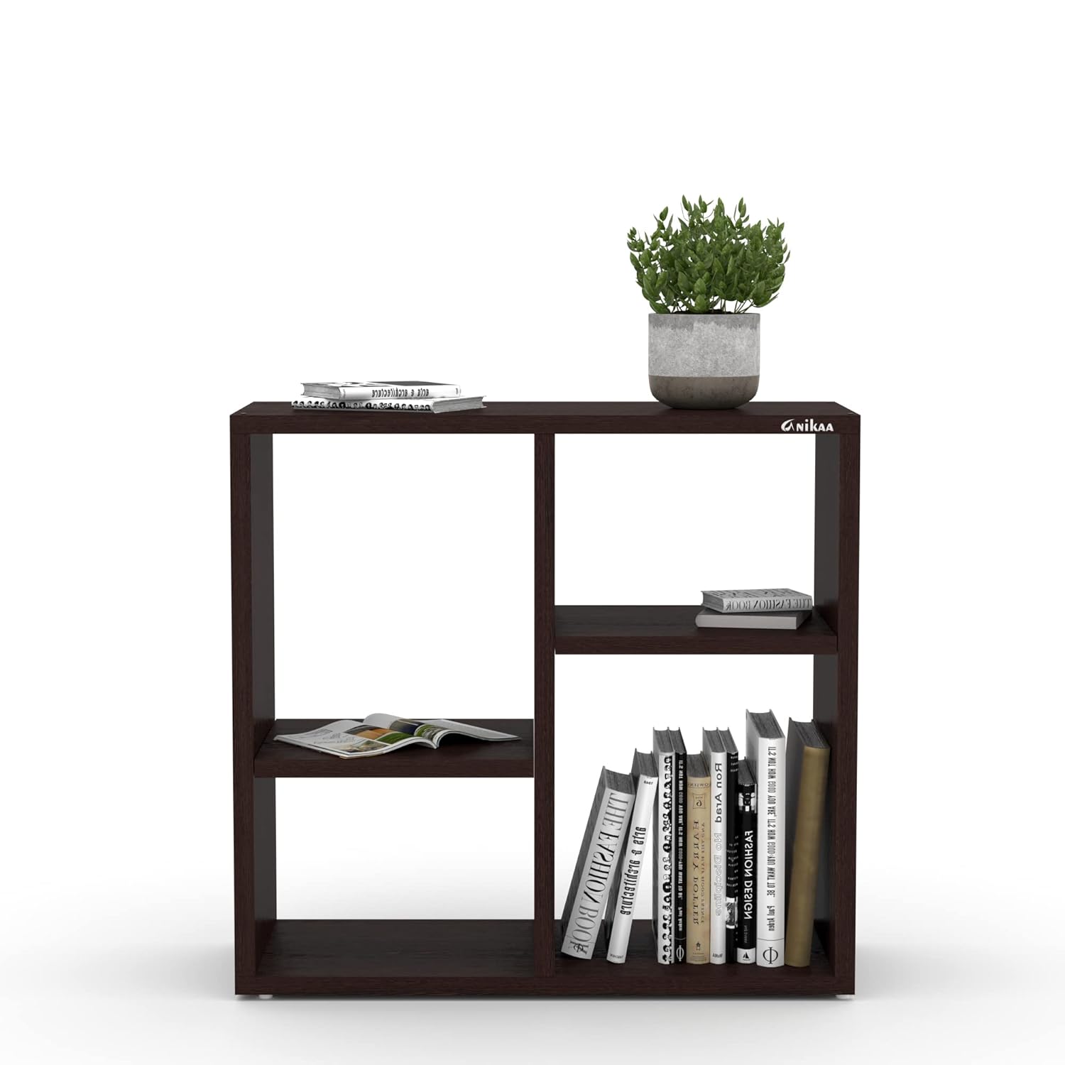 Picture of RK Engineered Wood Bed Side Table/Sofa Side Table/End Table/Books Storage Organizer/Corner Table/Book Shelf/ Corner Stand for Living Room, Walnut Finish -24*20 inch