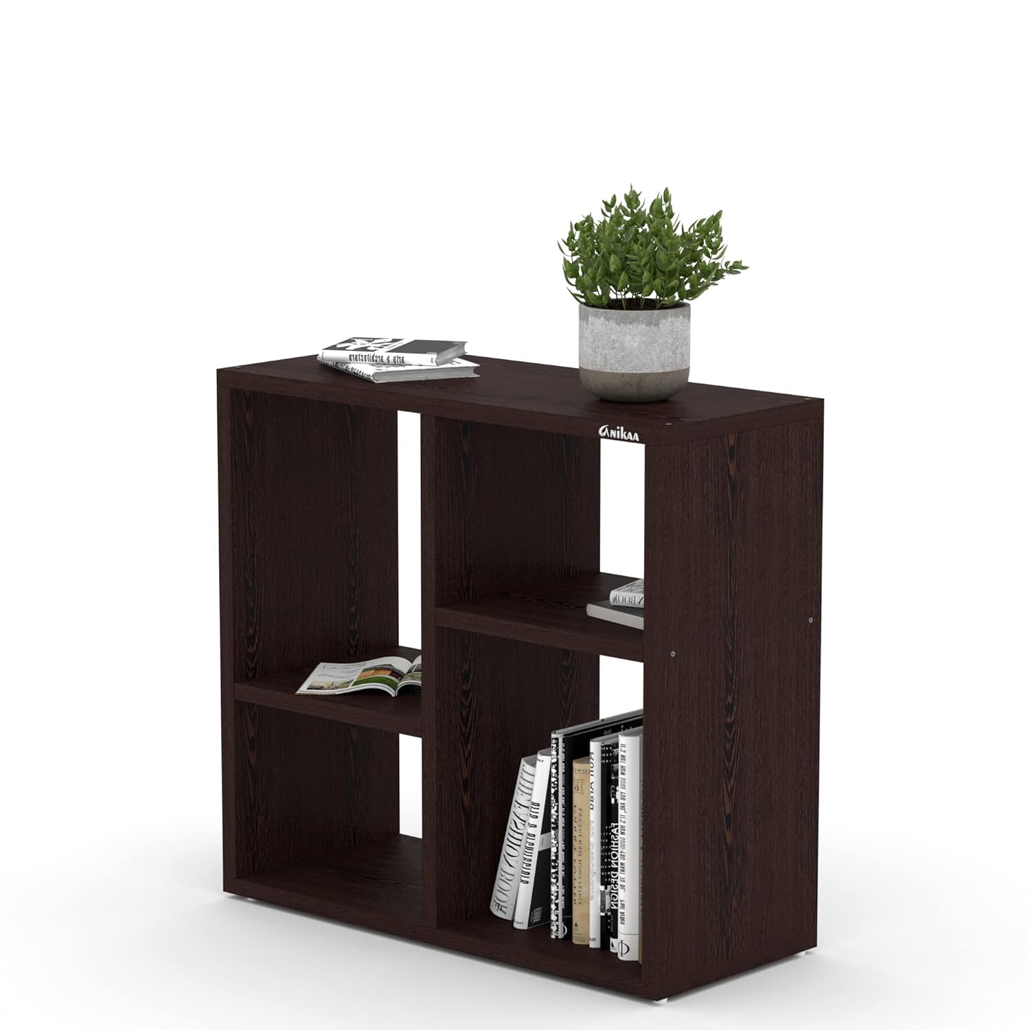 Picture of RK Engineered Wood Bed Side Table/Sofa Side Table/End Table/Books Storage Organizer/Corner Table/Book Shelf/ Corner Stand for Living Room, Walnut Finish -24*20 inch