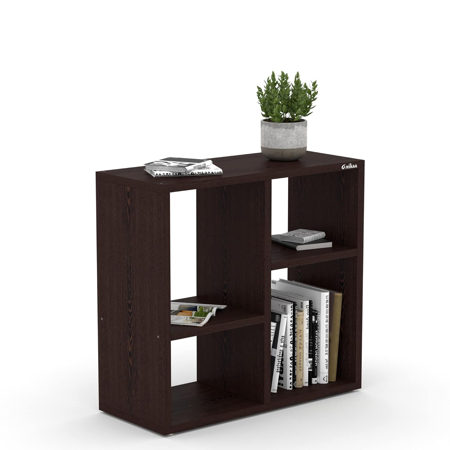 Picture of RK Engineered Wood Bed Side Table/Sofa Side Table/End Table/Books Storage Organizer/Corner Table/Book Shelf/ Corner Stand for Living Room, Walnut Finish -24*20 inch