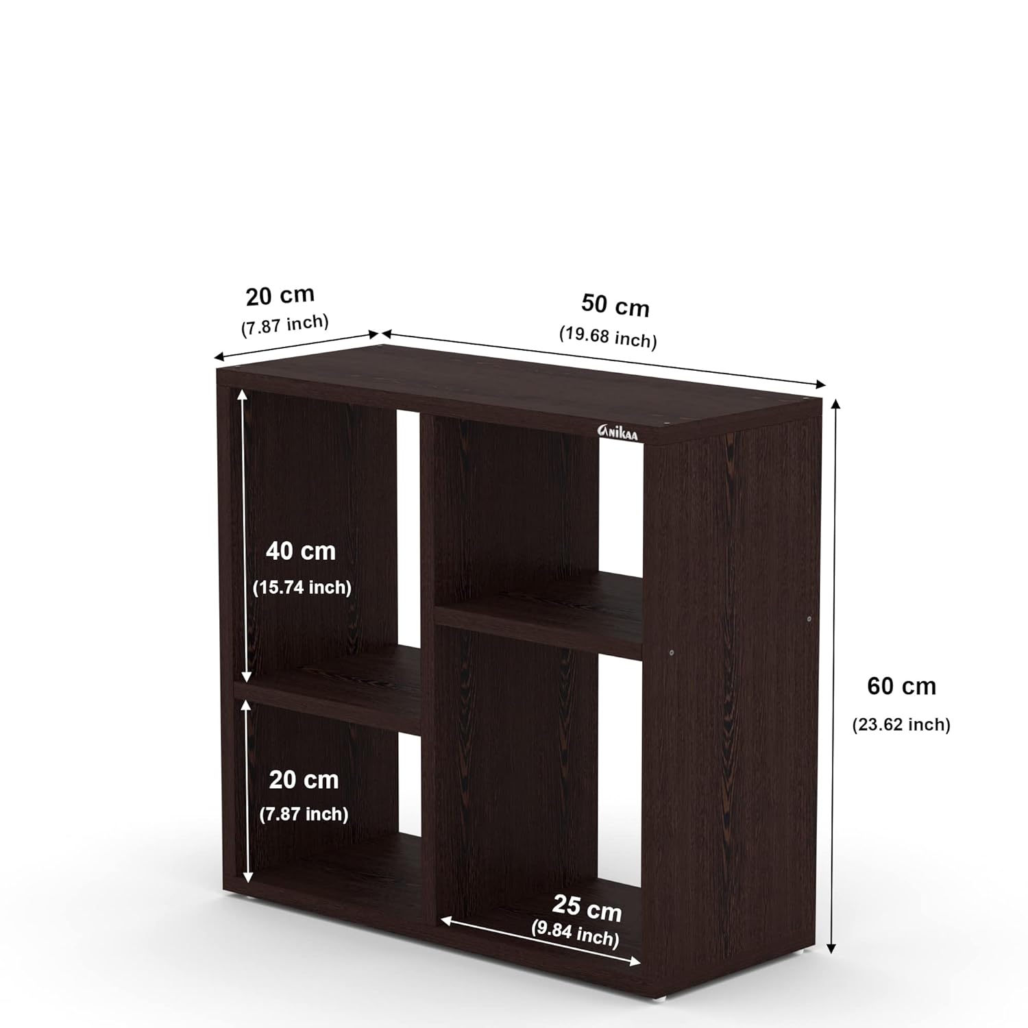 Picture of RK Engineered Wood Bed Side Table/Sofa Side Table/End Table/Books Storage Organizer/Corner Table/Book Shelf/ Corner Stand for Living Room, Walnut Finish -24*20 inch