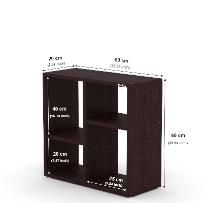 Picture of RK Engineered Wood Bed Side Table/Sofa Side Table/End Table/Books Storage Organizer/Corner Table/Book Shelf/ Corner Stand for Living Room, Walnut Finish -24*20 inch