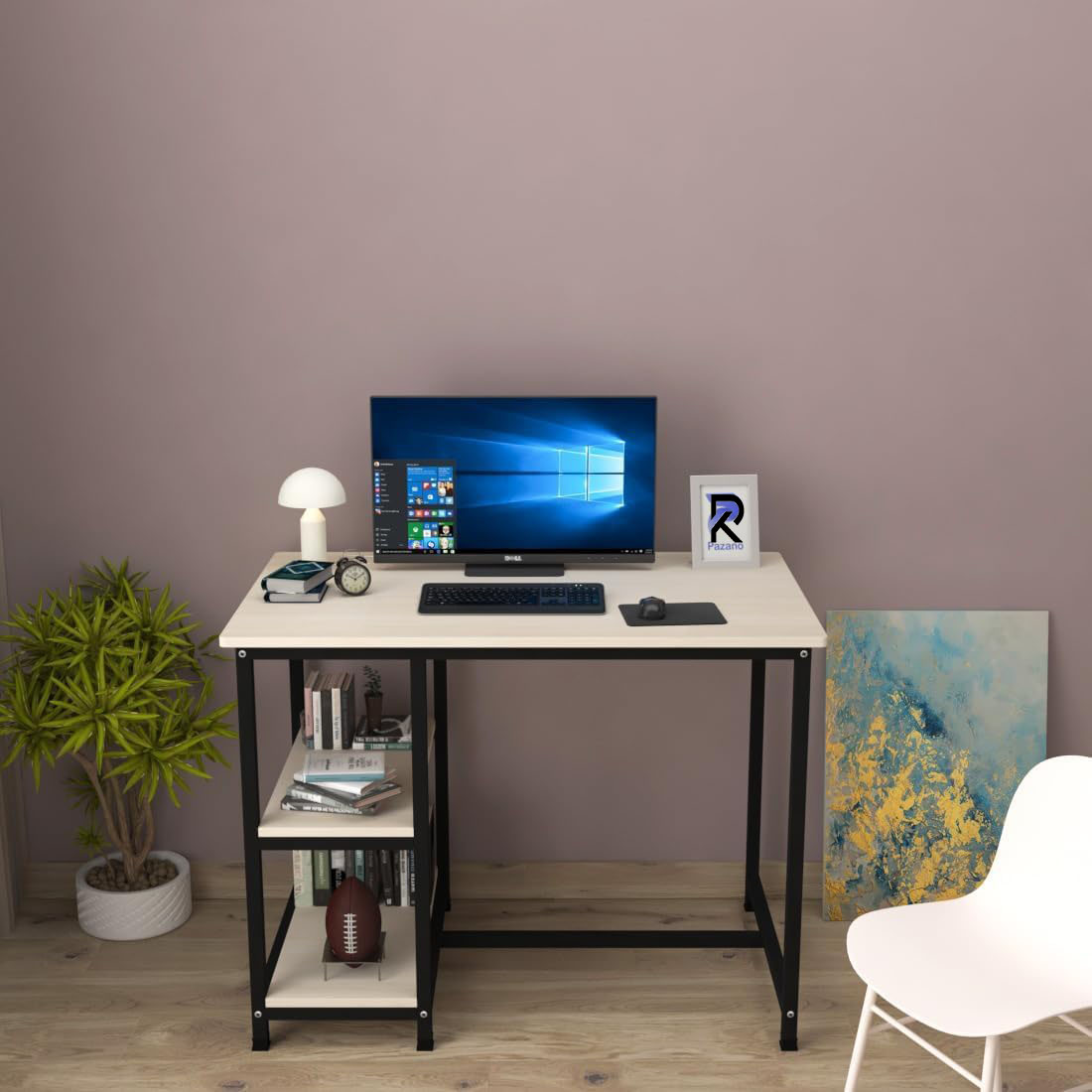 Picture of 36-Inch Computer Desk with 2 Large Shelf Workstation – Modern Writing & Study Desk for Home Office or Bedroom – Simple PC Desk for Students