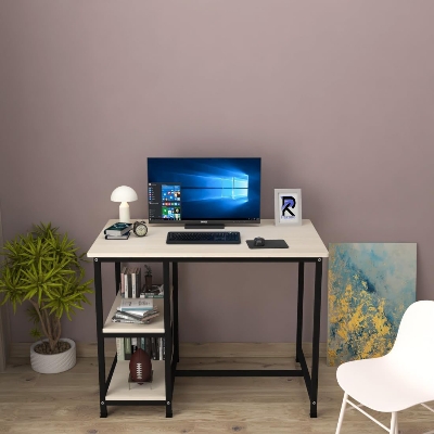 Picture of 36-Inch Computer Desk with 2 Large Shelf Workstation – Modern Writing & Study Desk for Home Office or Bedroom – Simple PC Desk for Students