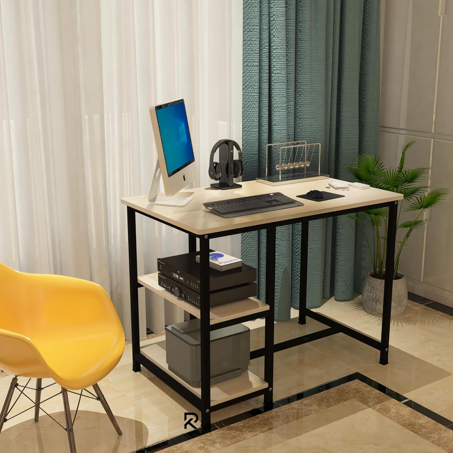 Picture of 36-Inch Computer Desk with 2 Large Shelf Workstation – Modern Writing & Study Desk for Home Office or Bedroom – Simple PC Desk for Students