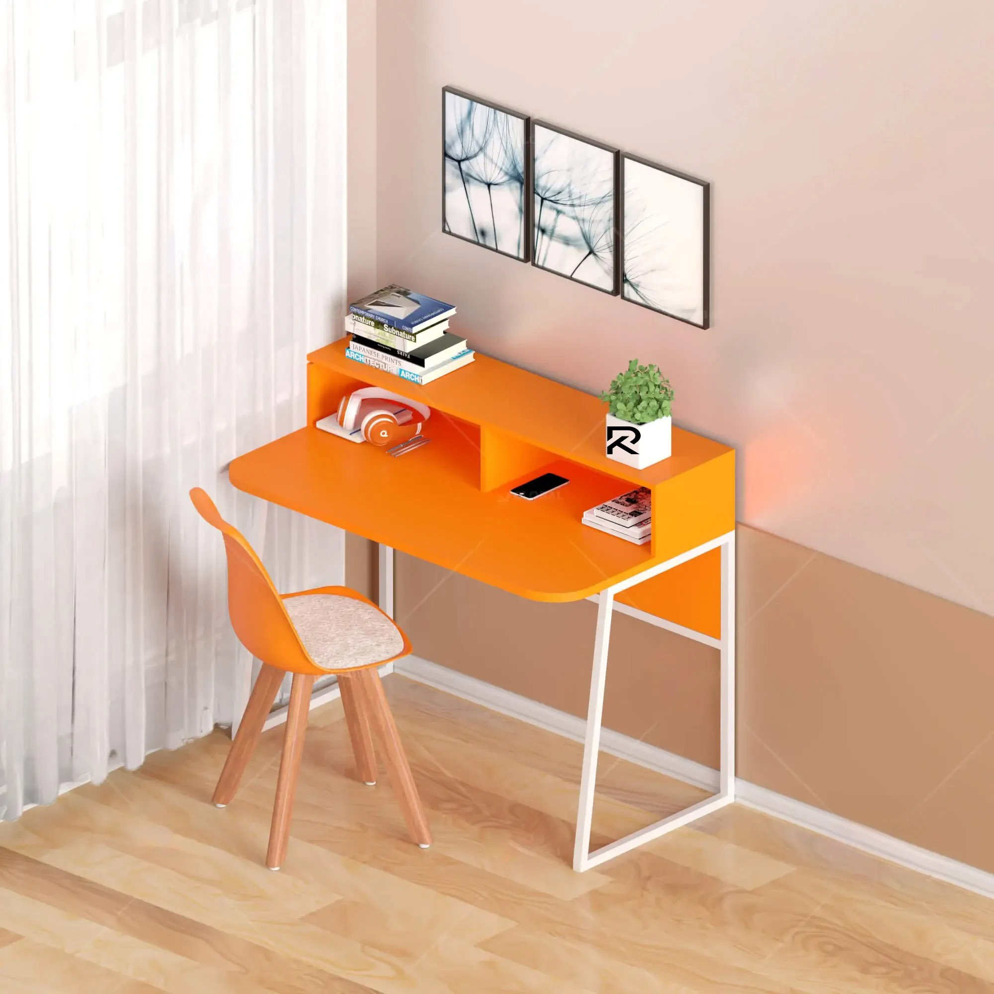 Picture of Exceotional Quality RK Metal Body Reading ,Study and Writing Table with Integrated Bookcase Shelf