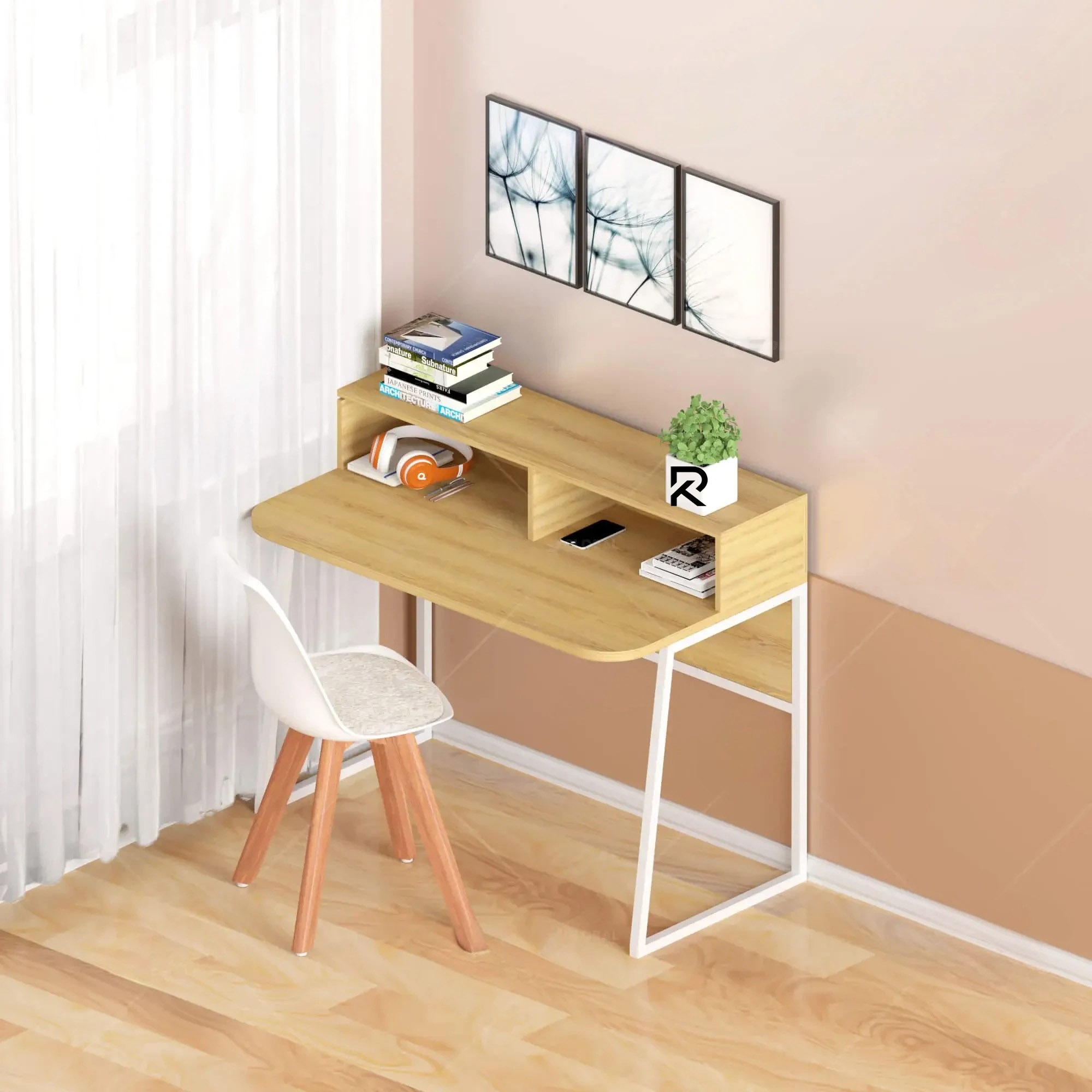 Picture of Exceotional Quality RK Metal Body Reading ,Study and Writing Table with Integrated Bookcase Shelf