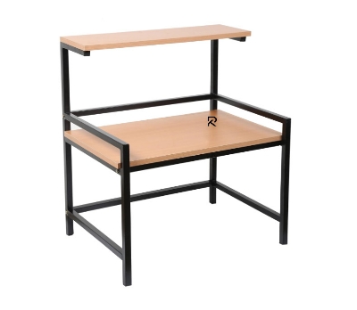 Picture of RK Modern & Trendy 3-Layer Microwave Stand, Otg Stand, Microwave Oven Rack, Kitchen Storage Shelf (Walnut Brown & Black Pipe, Alloy Steel; Engineered Wood, Tiered Shelf)