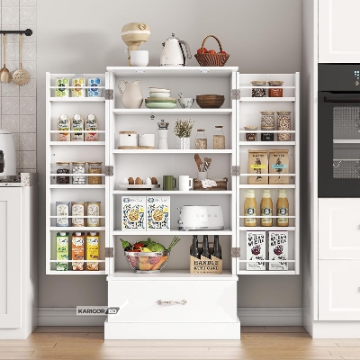 Picture of Kitchen Rack Organizer Cabinet Oven Rack Shelf Pantry Cabinet Shelve With Large Storage Drawer