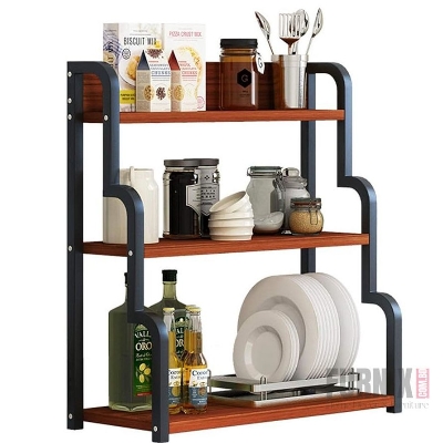 Picture of 3-Tier Kitchen Organizer Rack – Space-Saving Shelves with Open Design and Rounded Edges