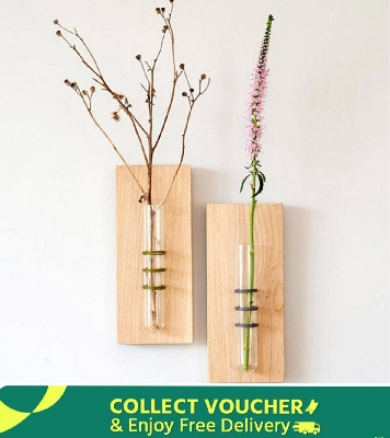 Picture of Wooden Test Tube Hanging Flower Vase