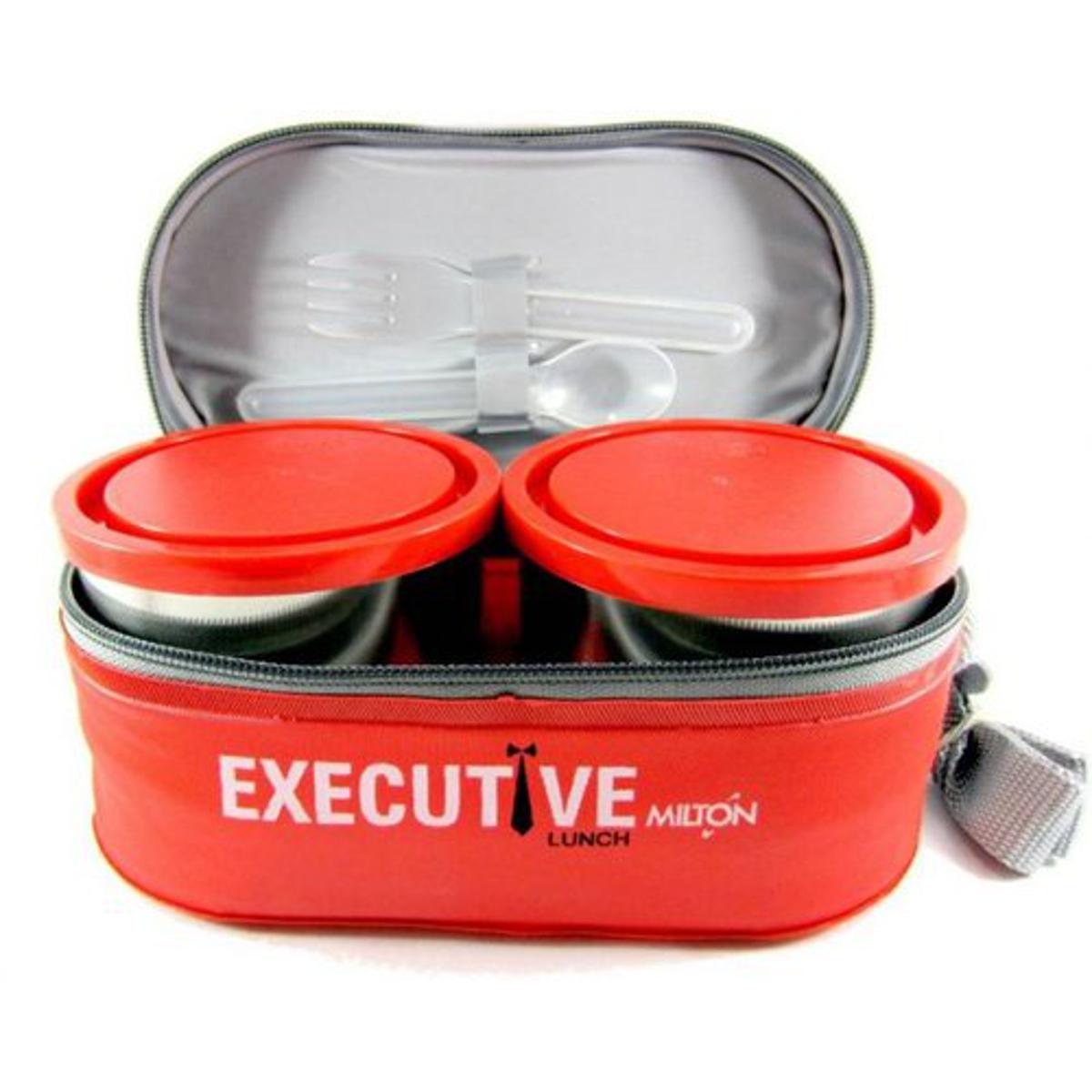 Picture of Milton Executive Lunch Box Soft Insulated Tiffin Box (2 SS Container,1 Microwave Safe Container)