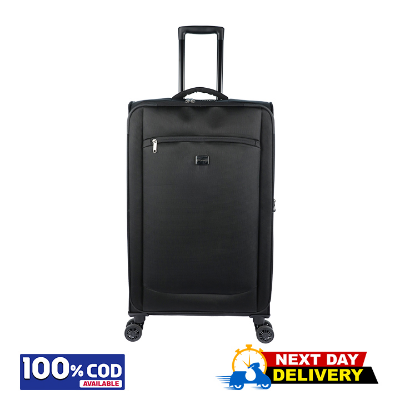 Buy Travello Soft Suitcase/Luggage 450D Jacquard RPET with PUX2 in waterproof 28" Black at Best Price In Bangladesh	