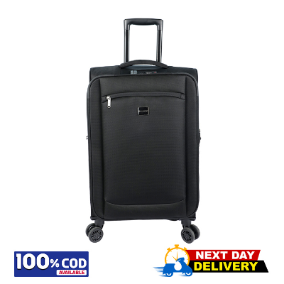Buy Travello Soft Suitcase/Luggage 450D Jacquard RPET with PUX2 in waterproof 24" Black at Best Price In Bangladesh	