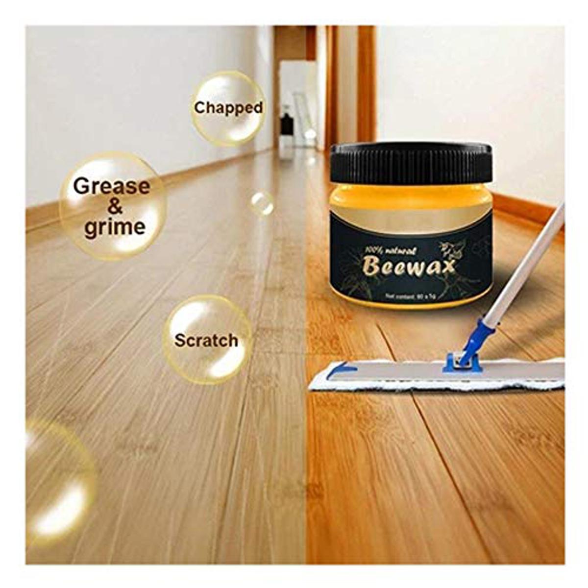 Picture of Mintiml Beewax Wood Polish Polisher Polishing Compound Wax Floor Seasoning Furtniture Wrap Care Magic Repair Traditional All-Purpose Wood 80gm