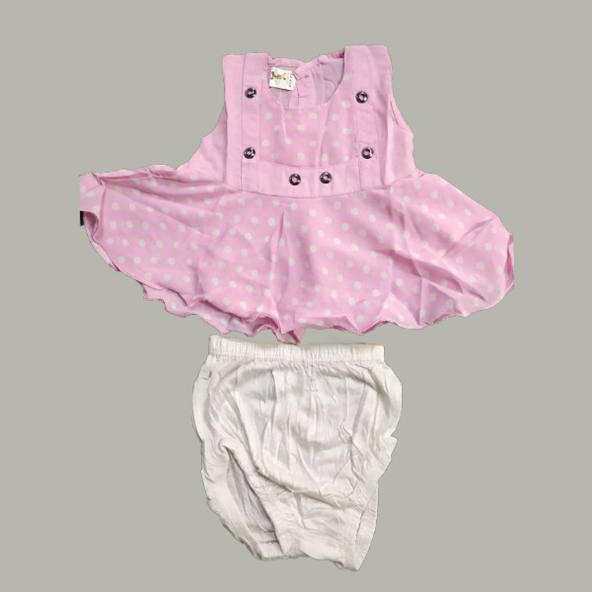 Picture of Baby Girl Cotton Sleeve Less Frock Soft Pleated Fabric - বাচ্চাদের জামা