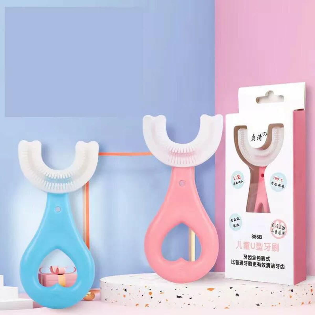 Picture of Baby Toothbrush Children 360 Degree U-shaped Child Toothbrush Teethers Soft Silicone Baby Brush Kids Teeth Oral Care Cleaning