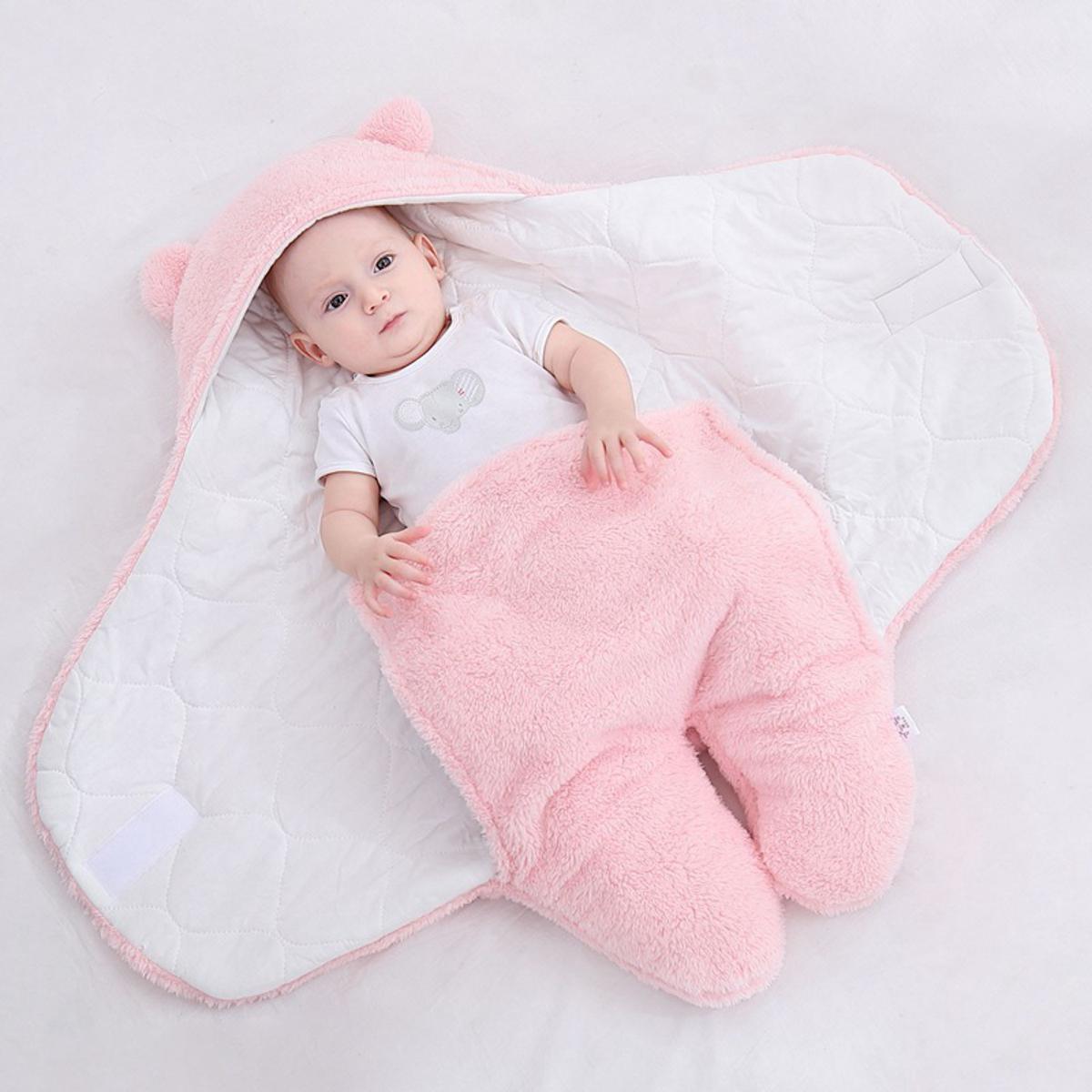 Picture of Baby Sleeping Bag Ultra-Soft Fluffy Fleece Newborn Receiving Blanket Infant Boys Girls Clothes Sleeping Nursery Wrap Swaddle HOT