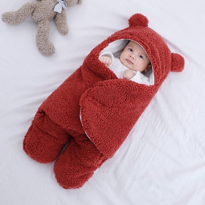 Picture of Baby Sleeping Bag Ultra-Soft Fluffy Fleece Newborn Receiving Blanket Infant Boys Girls Clothes Sleeping Nursery Wrap Swaddle HOT