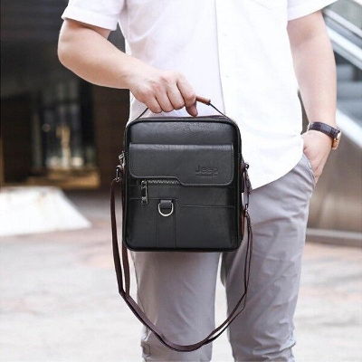 Picture of Jeep PU Leather Messenger Bag for Men: Stylish 9.7-Inch Shoulder Bag
