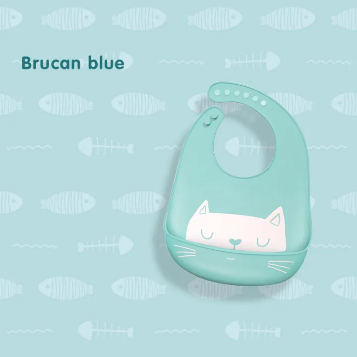 Picture of Baby Bibs Waterproof Soft Silicone Baby Feeding Stuff Dinosaur Pattern Kids Girl Boy Adjustable Children Bibs