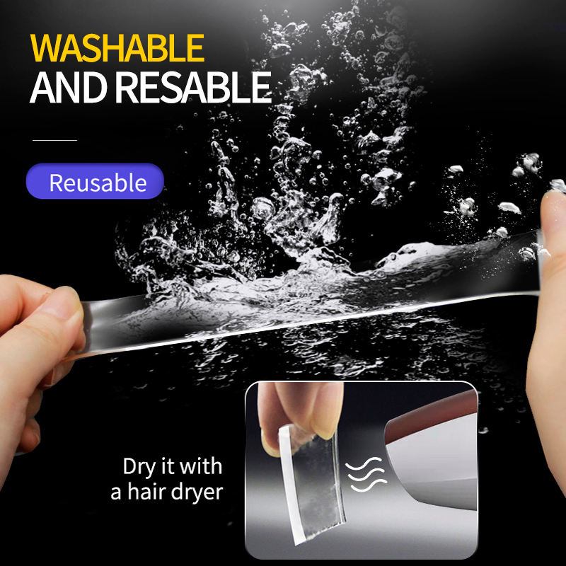 Picture of Nano Tape Nano Transparent Magic Gel Tape Multi Function Multi Purpose Washable Adhesive Nano Tape Strong Reusable Traceless Adhesive Gel Grip Tape for Household Office