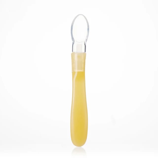 Picture of Transparent Newborn Baby Soft Silicone Baby Lovely Feeding Spoon Flatware Lovely Gifts For Kids