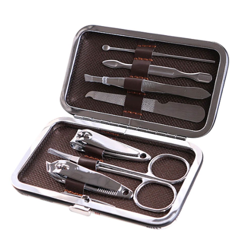 Picture of Travel Manicure Set, 7 in 1 Manicure Kit Pedicure Kit Professional Stainless Steel Nail Clippers Set For Men and Woman