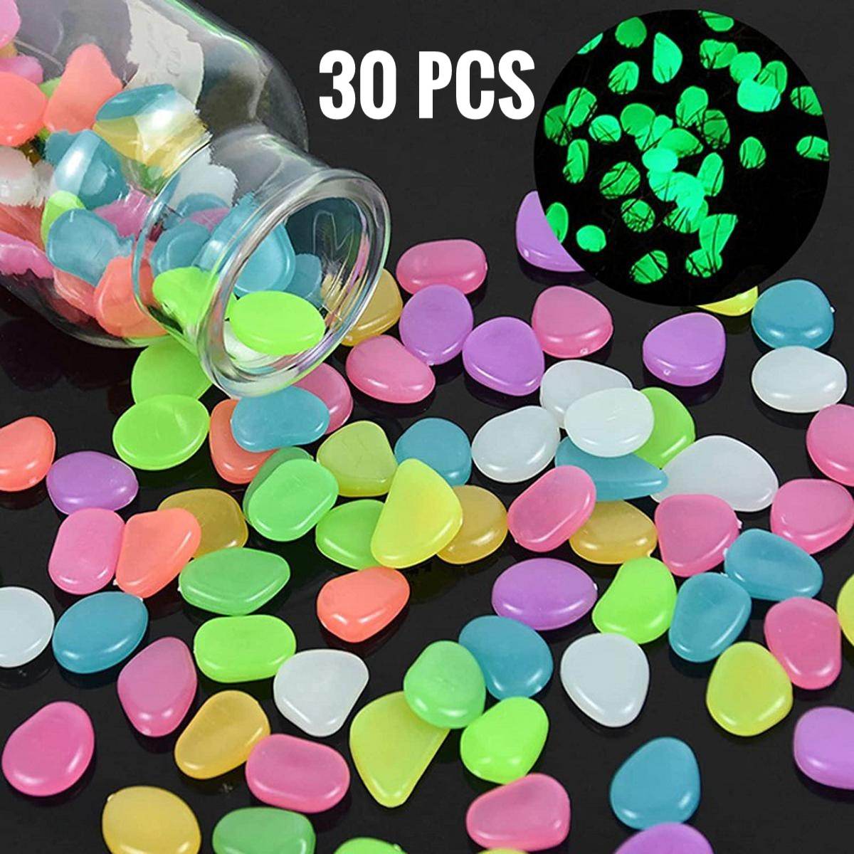 Picture of Radium Plastic Stones  Colorful Luminous Glowing Pebbles, Glow in the dark magic luminous glowing stone 100pcs