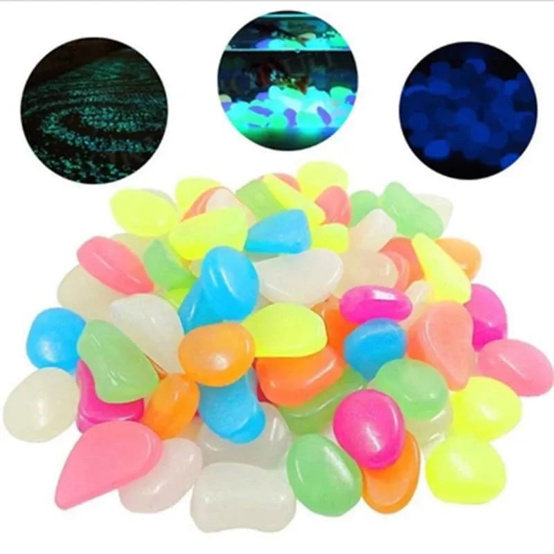 Picture of Radium Plastic Stones  Colorful Luminous Glowing Pebbles, Glow in the dark magic luminous glowing stone 100pcs