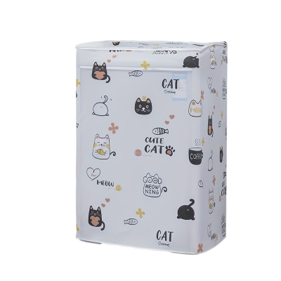 Picture of 1pc Waterproof Washing Machine Cover, Top Loading Washing Machine Cover, Arranged Roller Laundry Dustproof Protector Cartoon Design upto 9kg