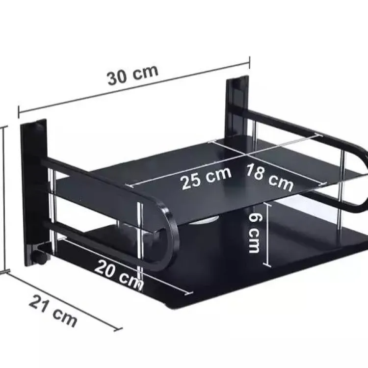 Picture of 1pcs Wall Mount Metal  Rou_ter Stand Storage Box Shelf Wall Hanging Storage Organizer