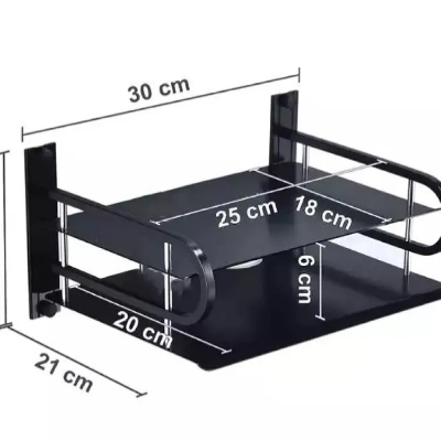 Picture of 1pcs Wall Mount Metal  Rou_ter Stand Storage Box Shelf Wall Hanging Storage Organizer
