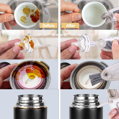 Picture of 3 in 1 Multipurpose Bottle Gap Cleaner Brush,3 Pack Cup Cover Cleaning Brush,Cup Crevice Cleaning Tools,Water Bottle Cleaner Brush,Home Kitchen Cleaning Tools