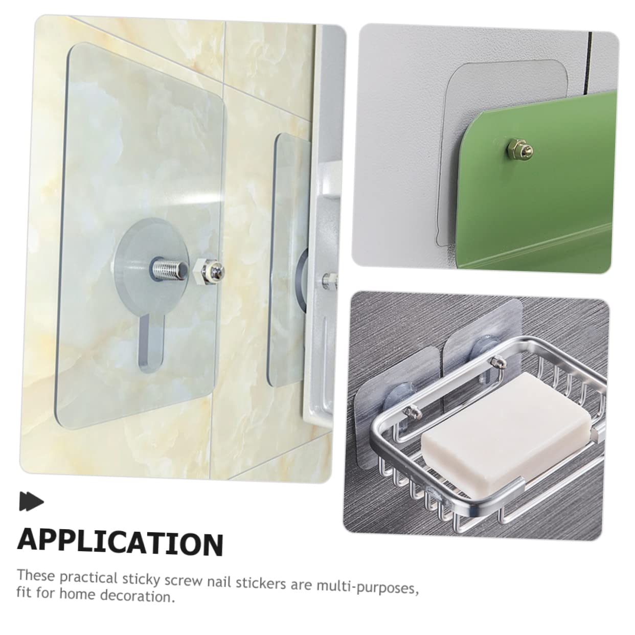 Picture of 10pcs Acrylic Adhesive Hooks, Heavy Duty Transparent Hooks Without Drilling, Suitable For Living Room, Kitchen And Bathroom Storage Hanging