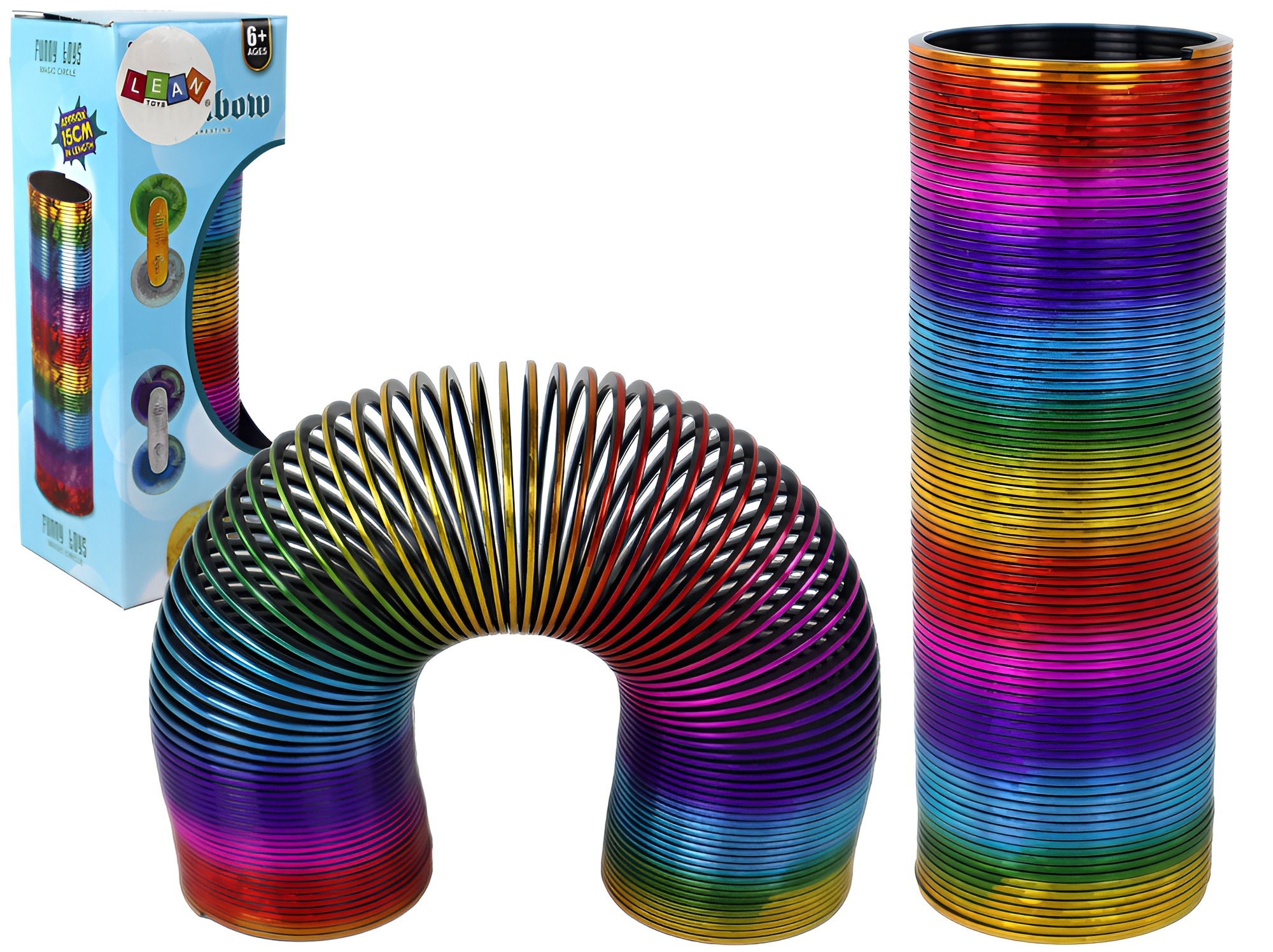 Picture of Rainbow Magic Spring Fun Toy Stretching 10m Bouncing Rainbow Coil 15cm Large Set