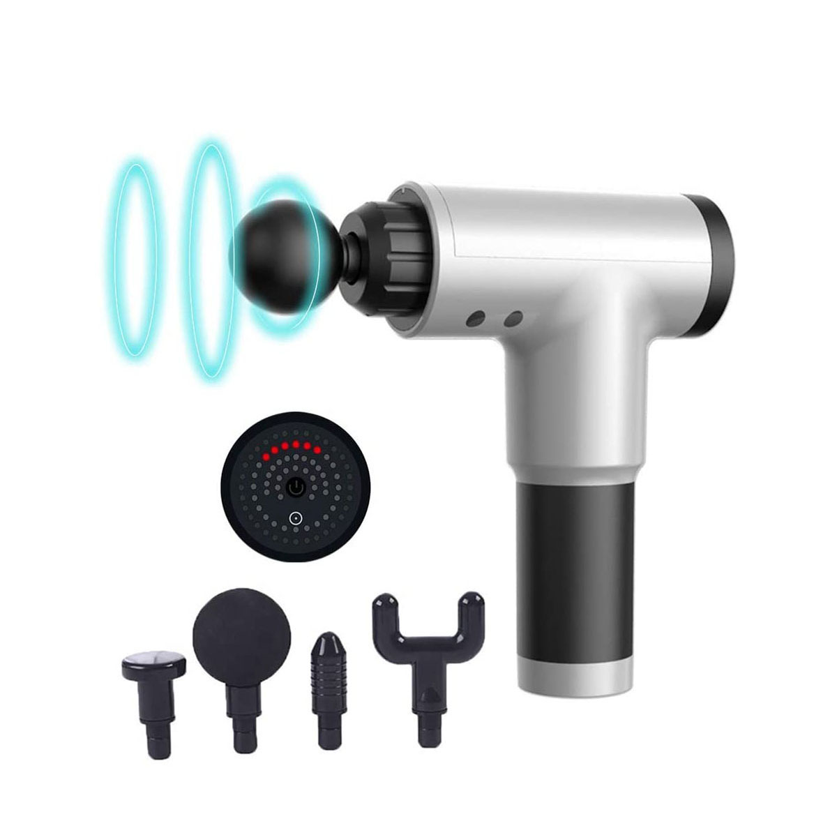 Picture of Portable Electric Fascial Gun KH-320 Massage Tool for Pain Relief | Mini Gun Massager with 4 heads | Massager For Pain Relief & Recovery | Portable Handheld Electric